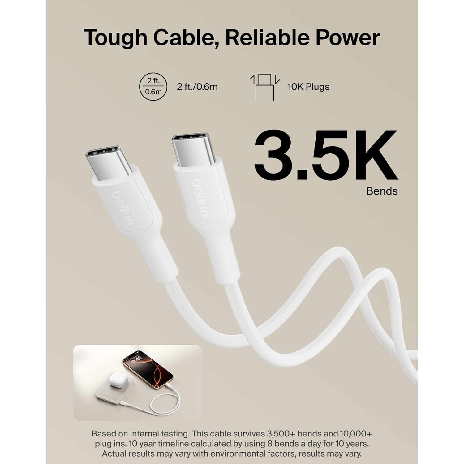 Повербанк MagSafe BELKIN BoostCharge Slim Magnetic Power Bank 5K 15W 5000mAh Sand (BPD020HQSA)