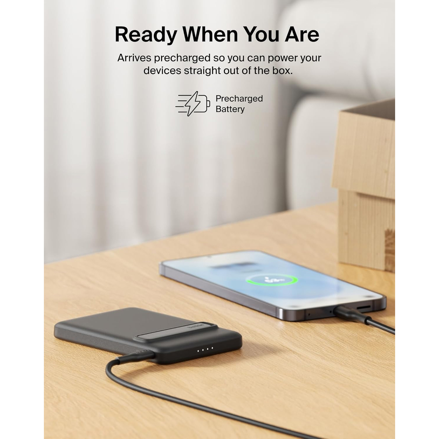Повербанк MagSafe BELKIN BoostCharge Slim Magnetic Power Bank 5K with Qi2 20W 5000mAh Black (BPD011HQBK)