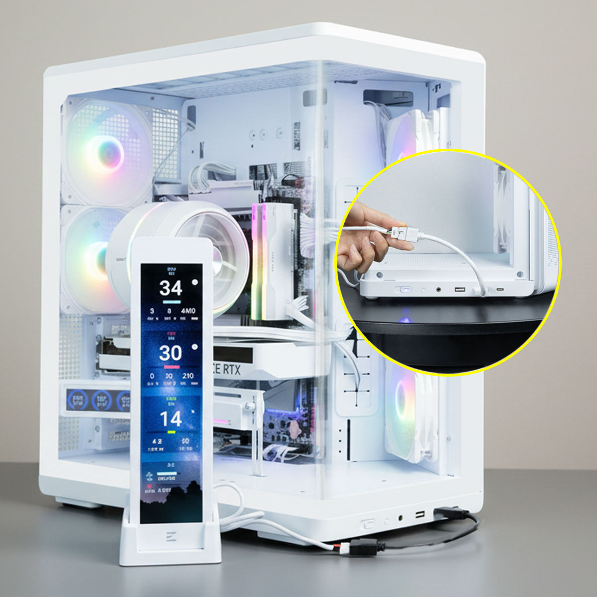 Дисплей зовнішній ZALMAN ZM-MF916 White