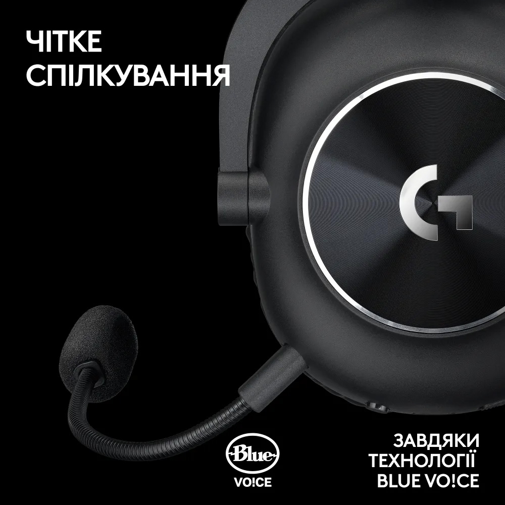 Навушники геймерскі LOGITECH G Pro X 2 Lightspeed w/stand Black (991-000550)