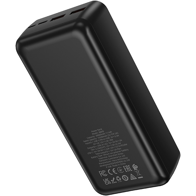 Повербанк BOROFONE BJ80B Clever 22.5W 30000mAh Black
