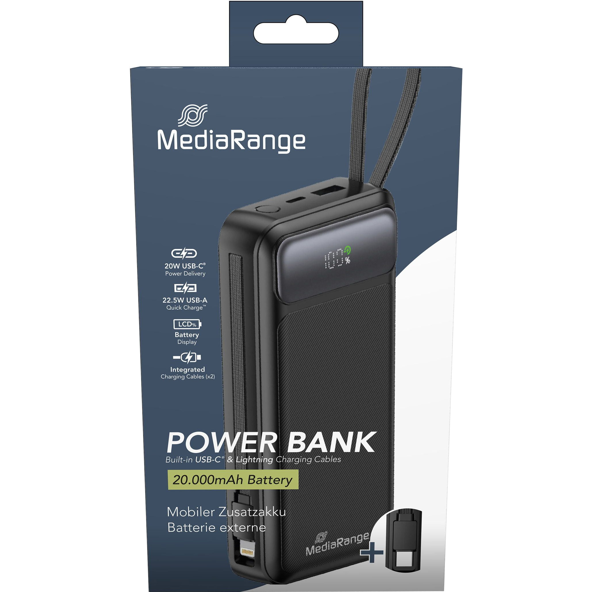 Повербанк MEDIARANGE MRMA756 22.5W 20000mAh