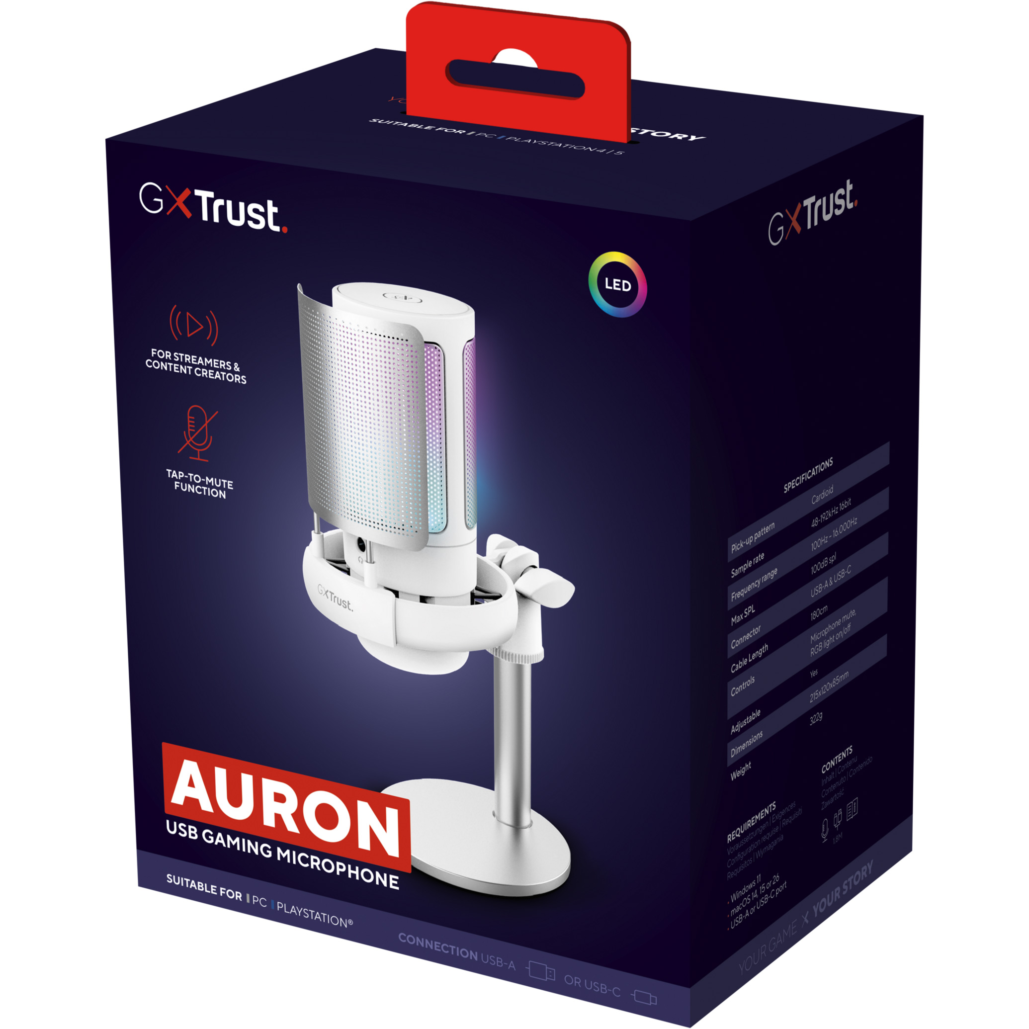 Микрофон для стриминга/подкастов TRUST GXT 238 Auron White (26082)
