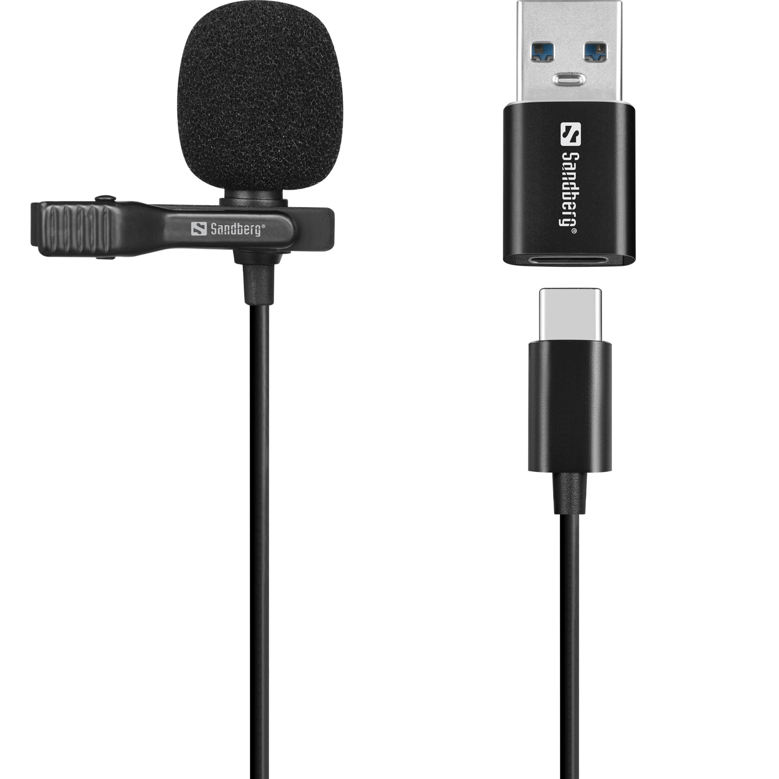 Микрофон-петличка SANDBERG Streamer USB Clip (126-40)
