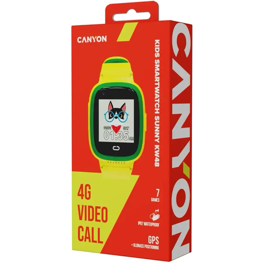 Детские смарт-часы CANYON KW-48 Sunny Green (CNE-KW48YG)