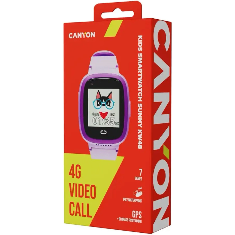 Детские смарт-часы CANYON KW-48 Sunny Violet (CNE-KW48VL)