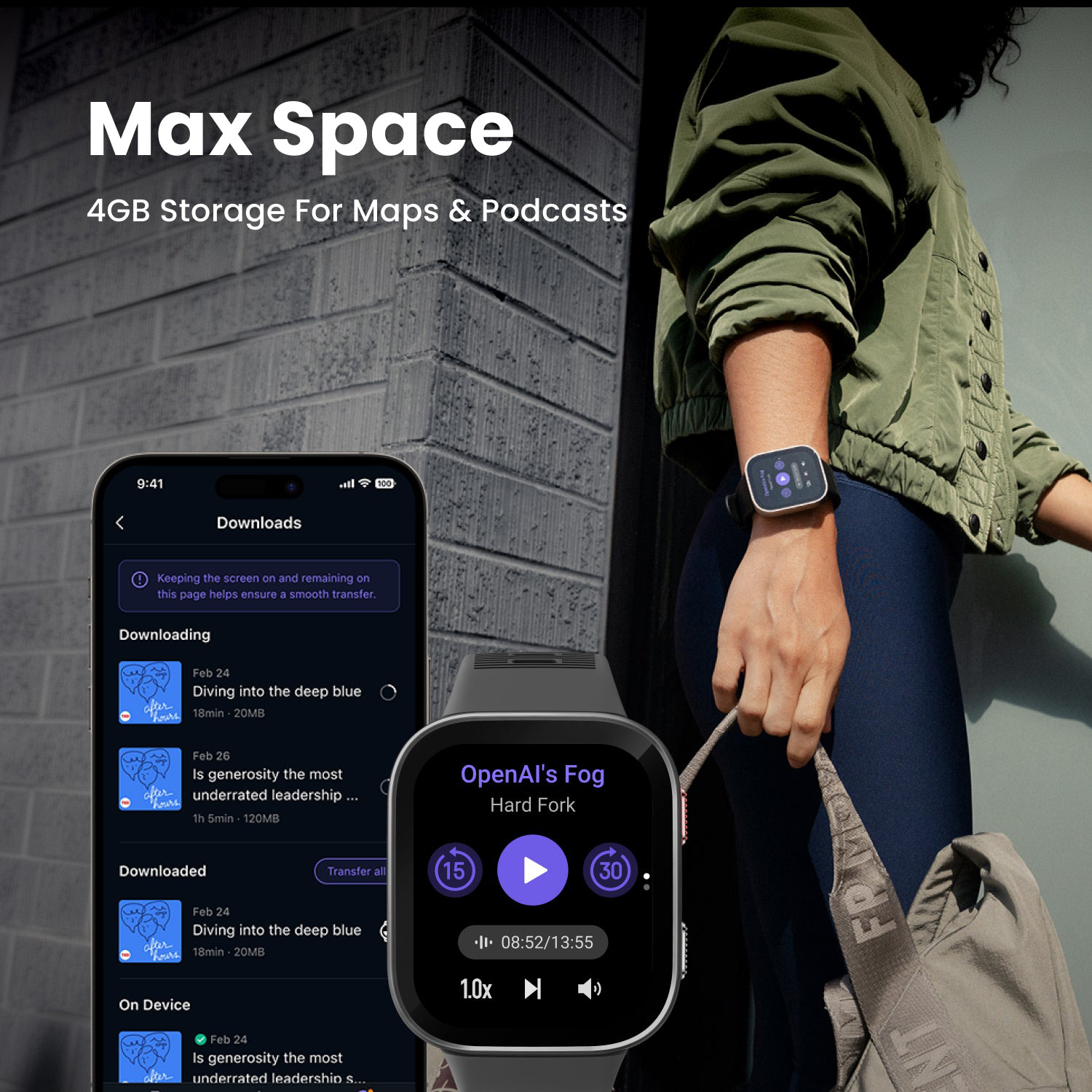 Смарт-часы AMAZFIT Bip Max Dark Blue (W2568AP2N)