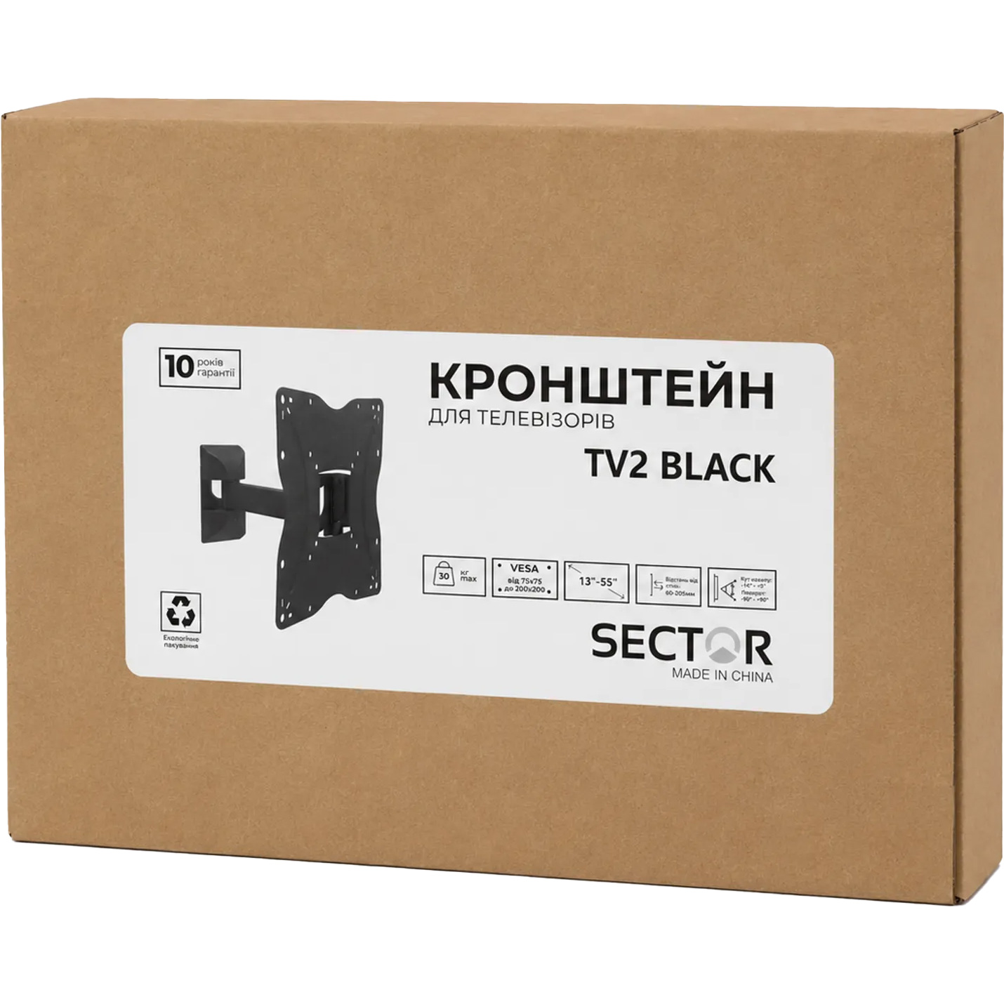 Крепление настенное для ТВ SECTOR TV2 13"-55" Black