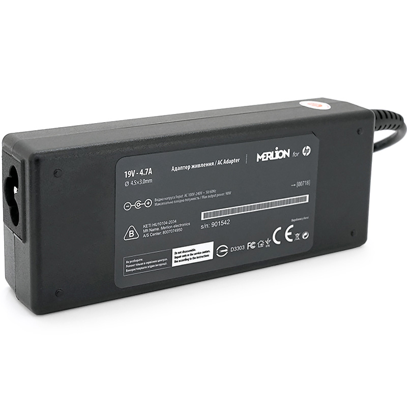Блок питания MERLION для ноутбука HP 19V 4.74A 4.5x3mm 90W
