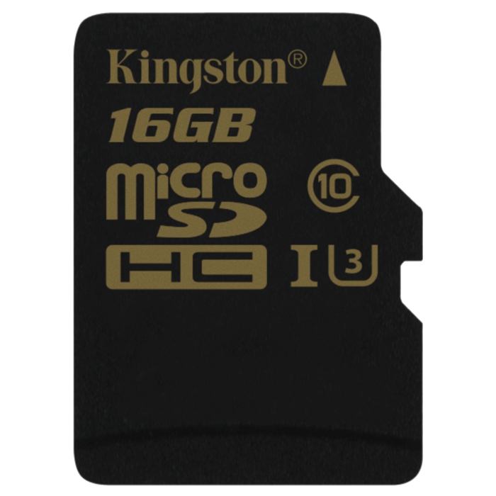 Карта пам'яті KINGSTON microSDHC Gold 16GB UHS-I U3 Class 10 + SD-adapter (SDCG/16GB)