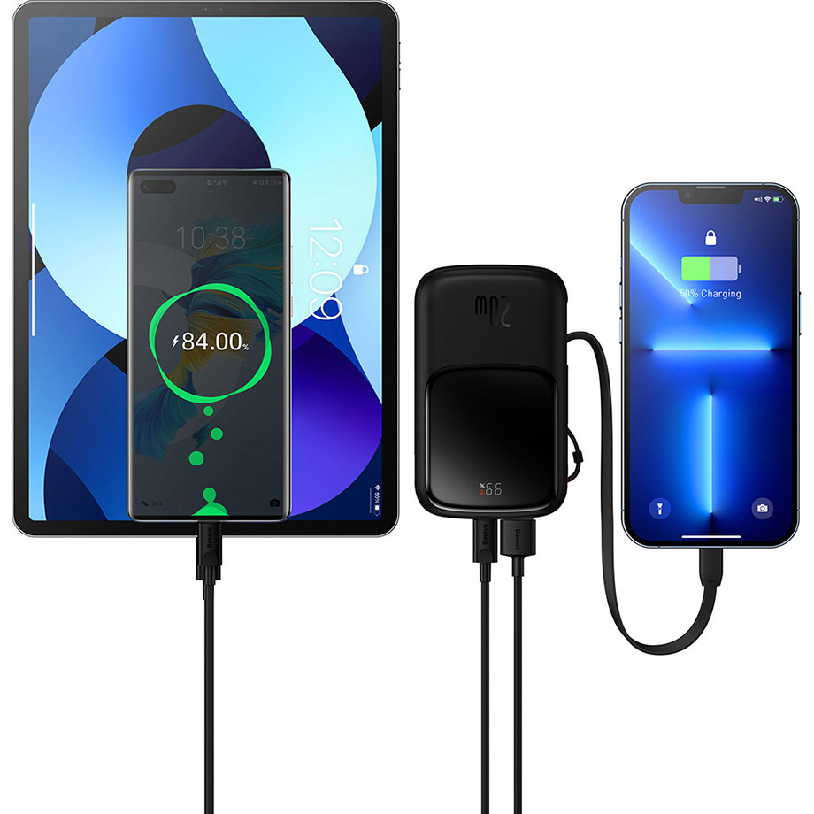 Повербанк BASEUS Qpow Pro Digital Display Fast Charge 22.5W Lightning Edition 10000mAh Black (PPQD020001)