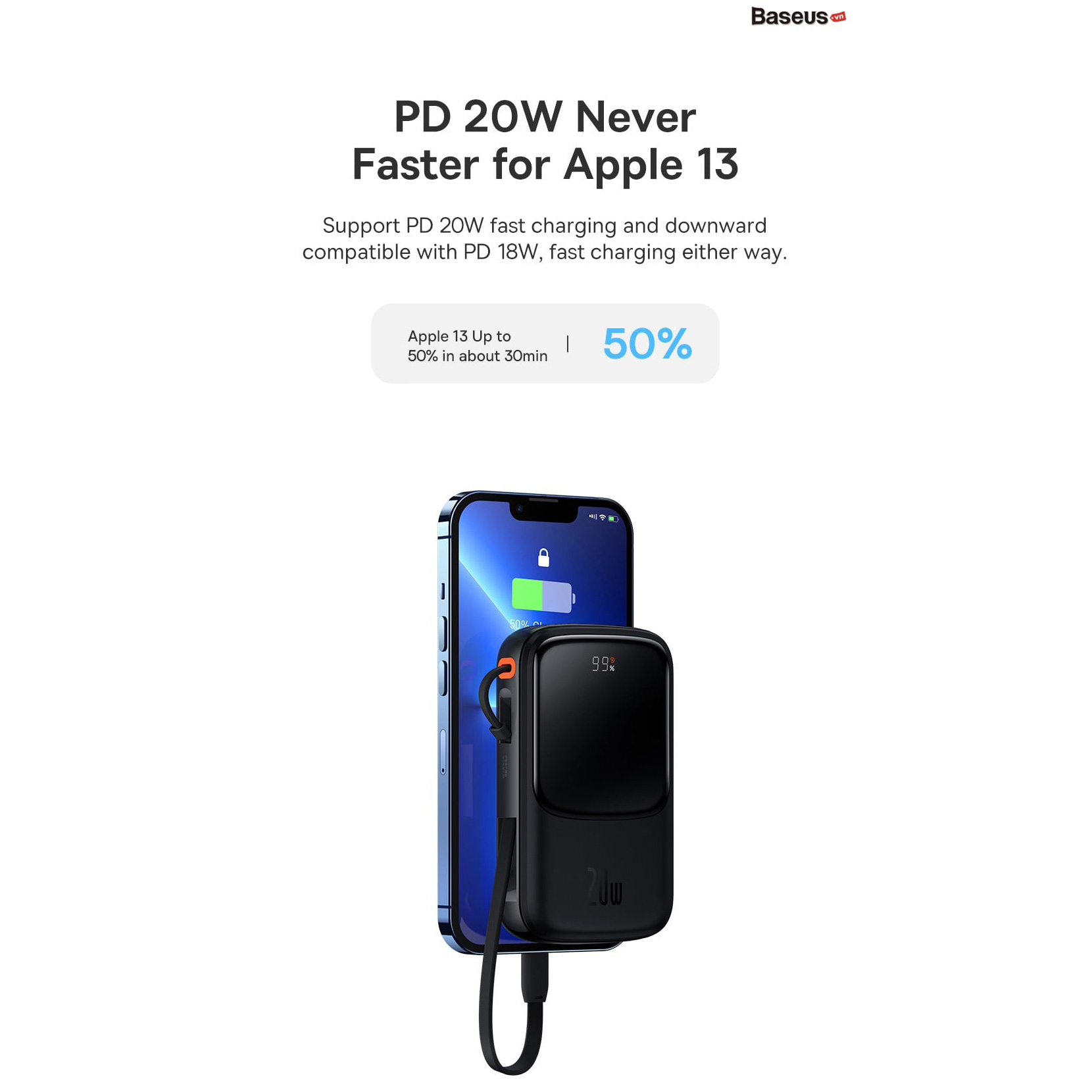 Повербанк BASEUS Qpow Pro Digital Display Fast Charge 22.5W Lightning Edition 10000mAh Black (PPQD020001)