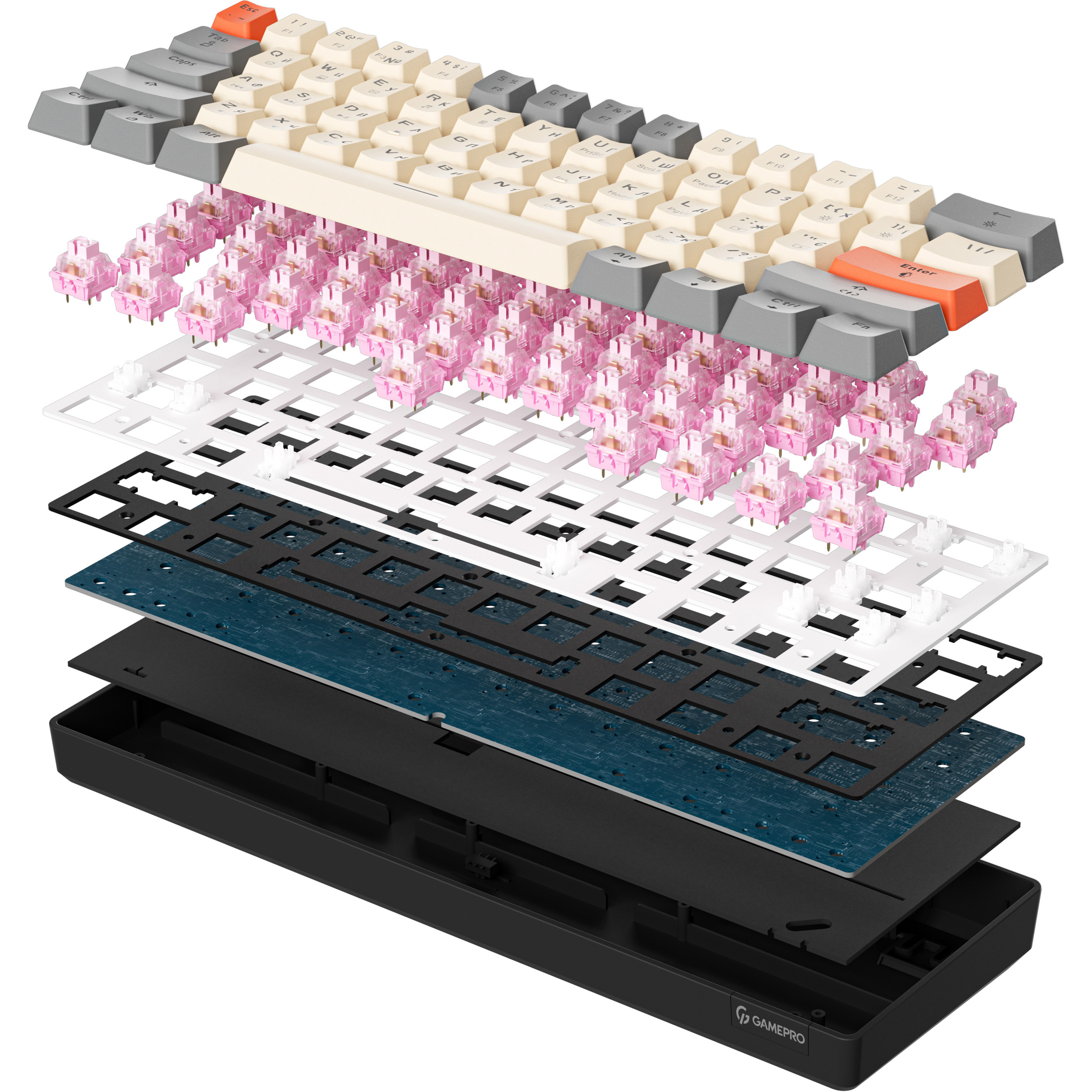 Клавиатура GAMEPRO MK130 V2 Infinity QLAB Sakura Switch Black