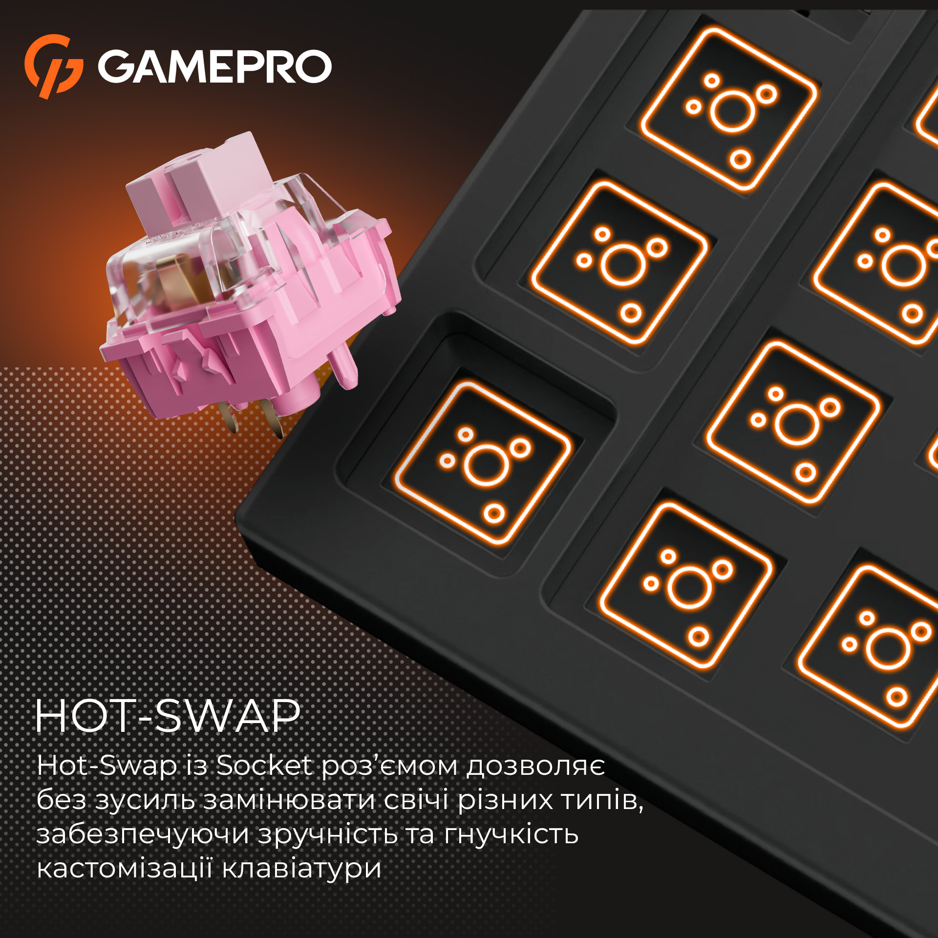 Клавиатура GAMEPRO MK130 V2 Infinity QLAB Sakura Switch Black