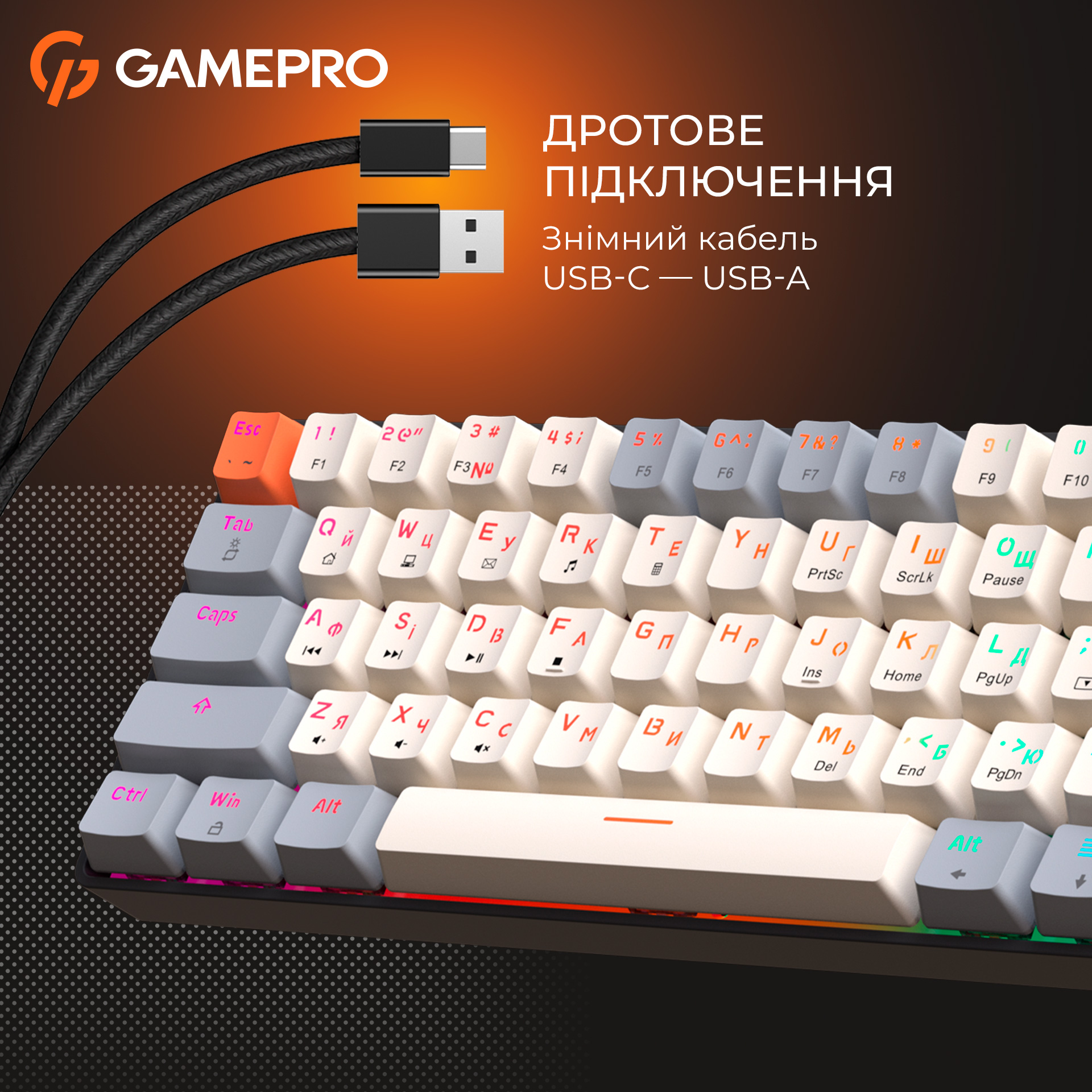 Клавиатура GAMEPRO MK130 V2 Infinity QLAB Sakura Switch Black