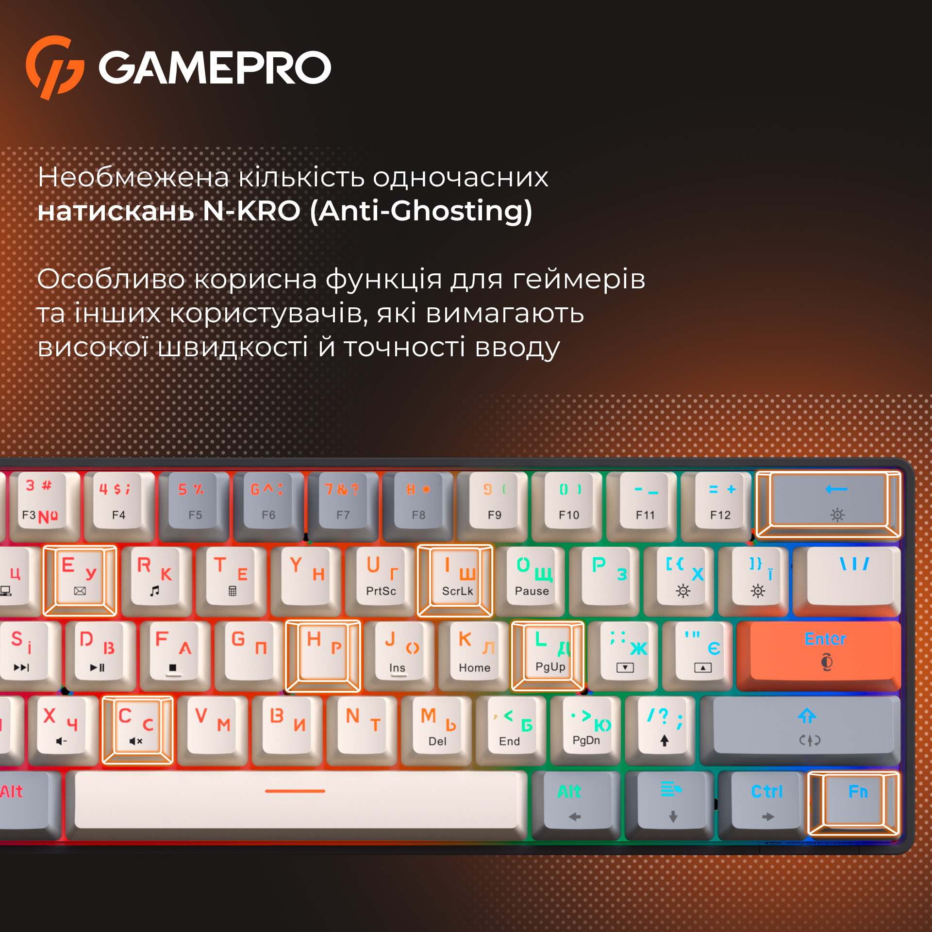 Клавиатура GAMEPRO MK130 V2 Infinity QLAB Sakura Switch Black