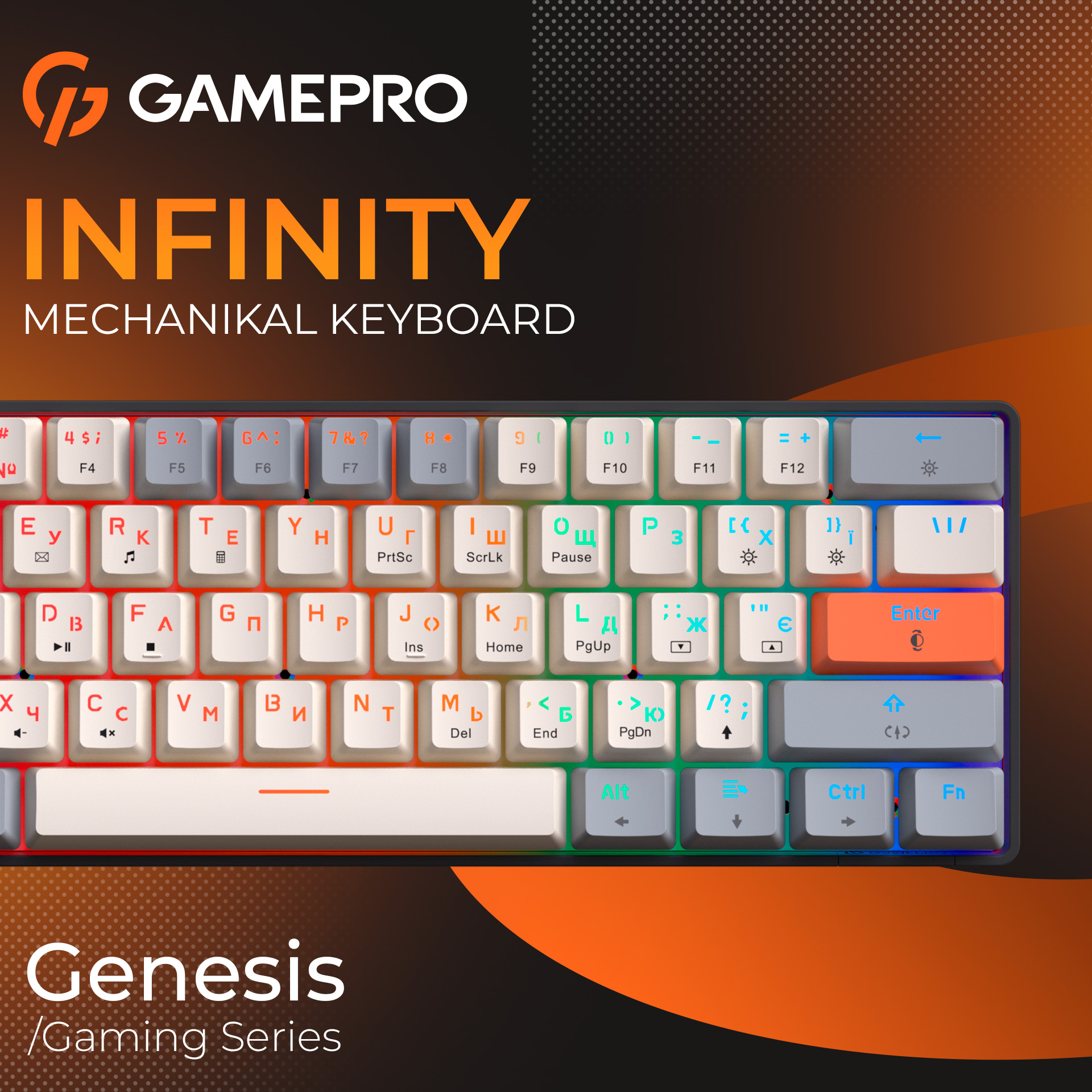 Клавиатура GAMEPRO MK130 V2 Infinity QLAB Sakura Switch Black
