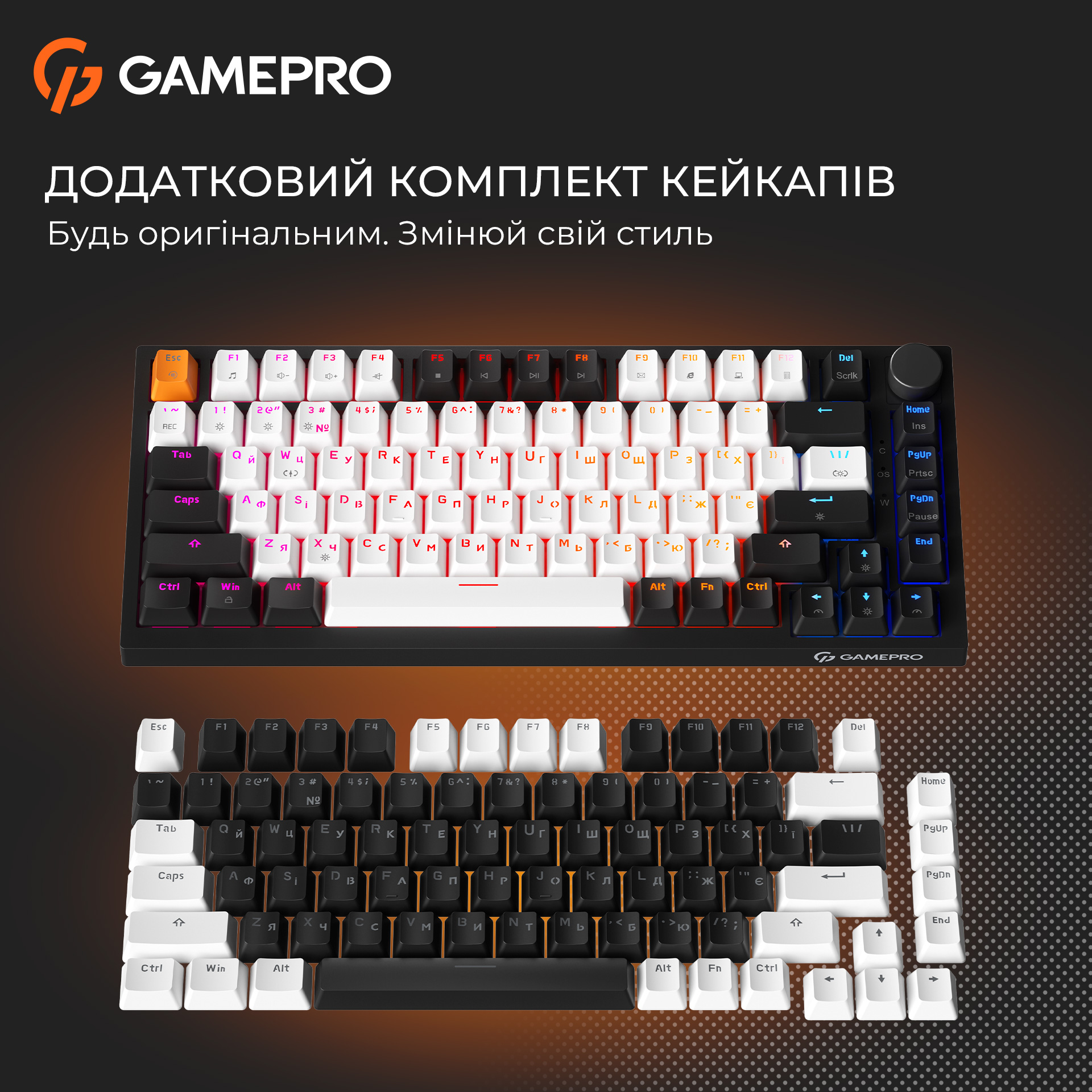 Клавиатура GAMEPRO MK160 V2 Warden QLAB Sakura Switch Black