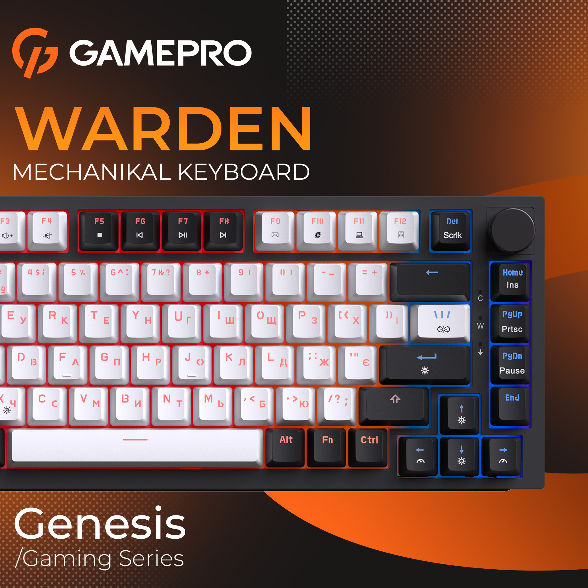 Клавиатура GAMEPRO MK160 V2 Warden QLAB Sakura Switch Black