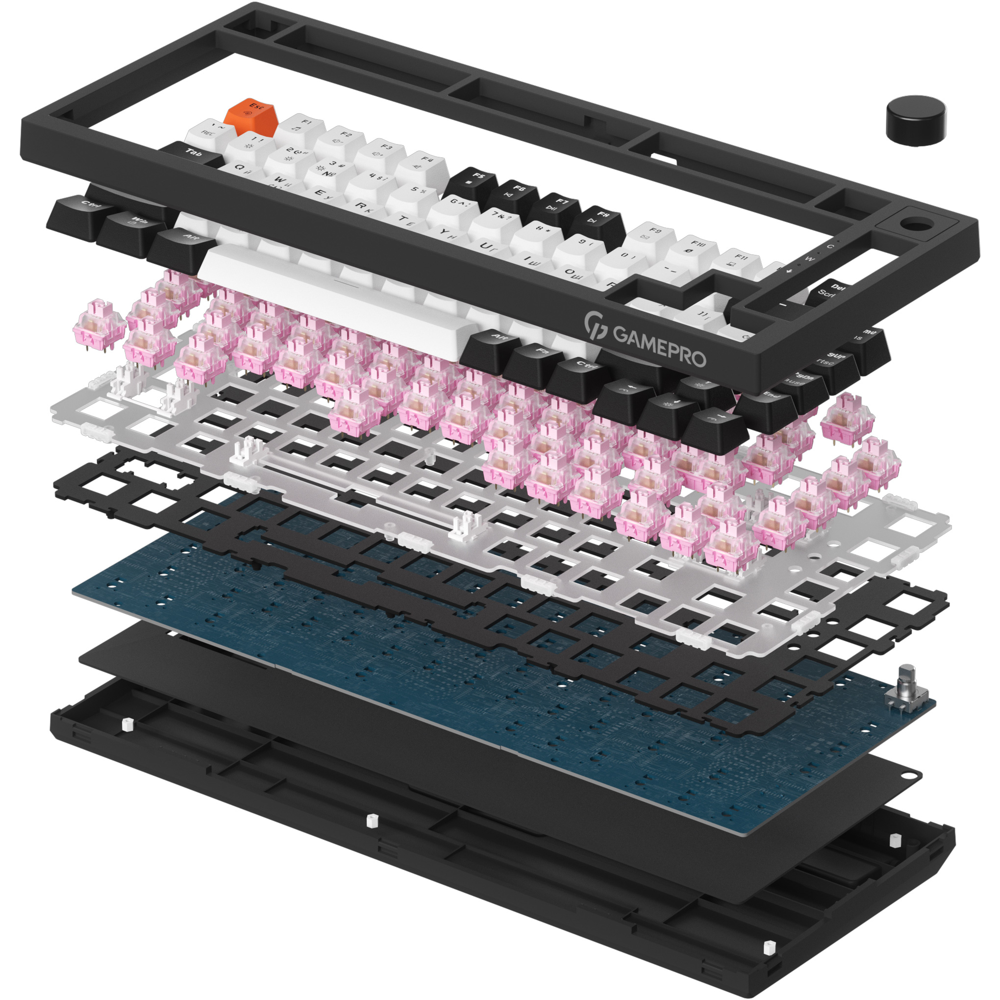 Клавиатура GAMEPRO MK160 V2 Warden QLAB Sakura Switch White