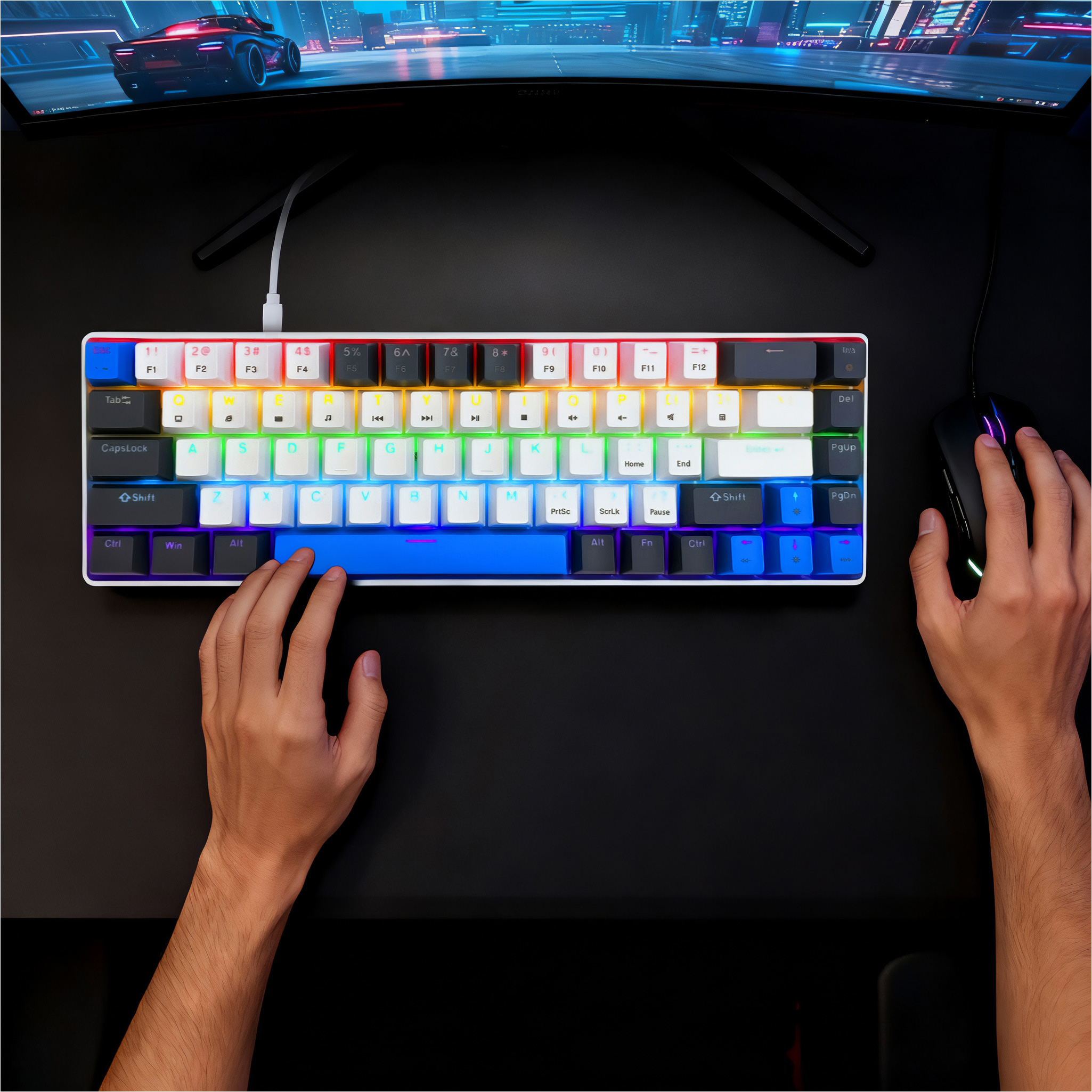 Клавиатура MEDIA-TECH Red Core MX60 White (MT1259)