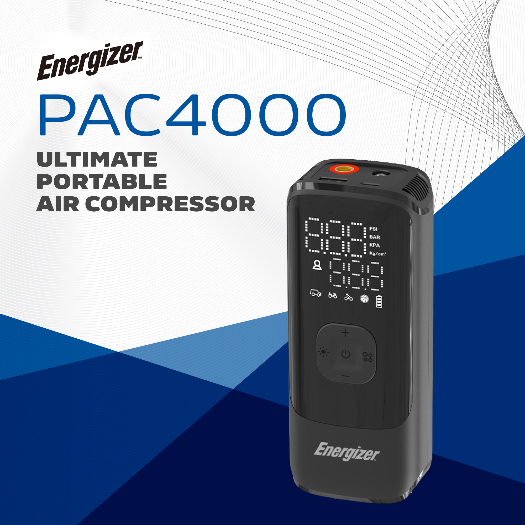 Аккумуляторный автокомпрессор ENERGIZER PAC4000