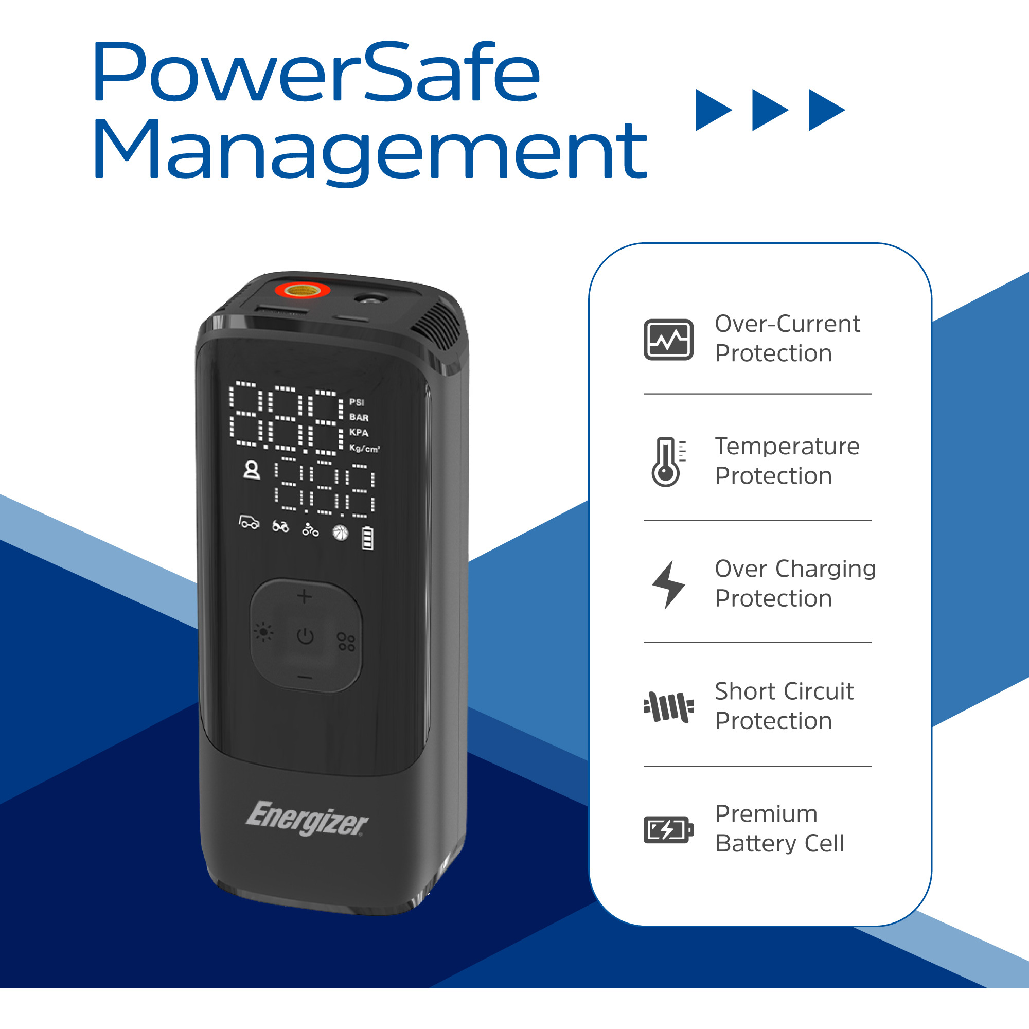Аккумуляторный автокомпрессор ENERGIZER PAC4000