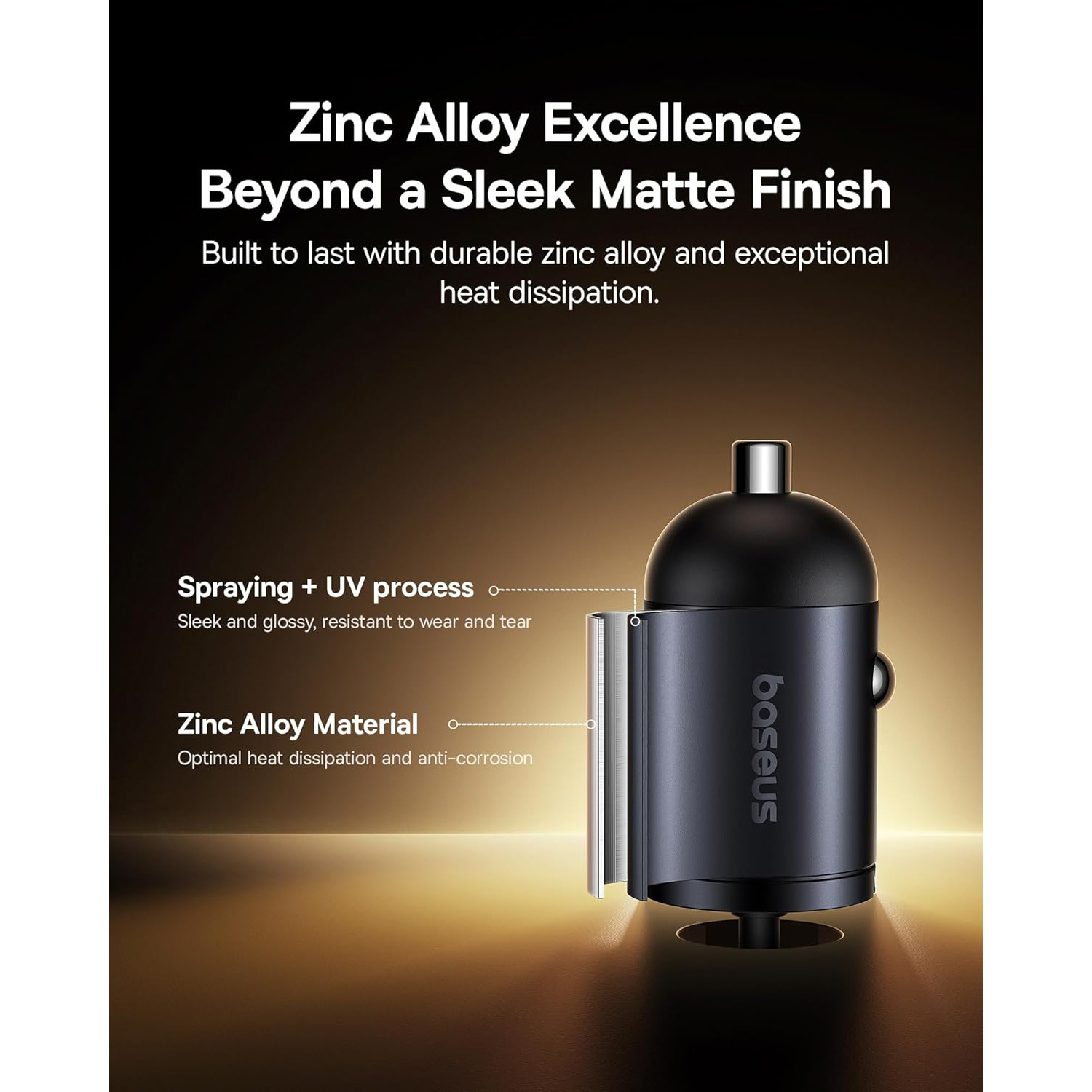 Автомобільний зарядний пристрій BASEUS Tiny Star Mini Car Charger 30W Black w/USB-C cable (C00035001121-00)