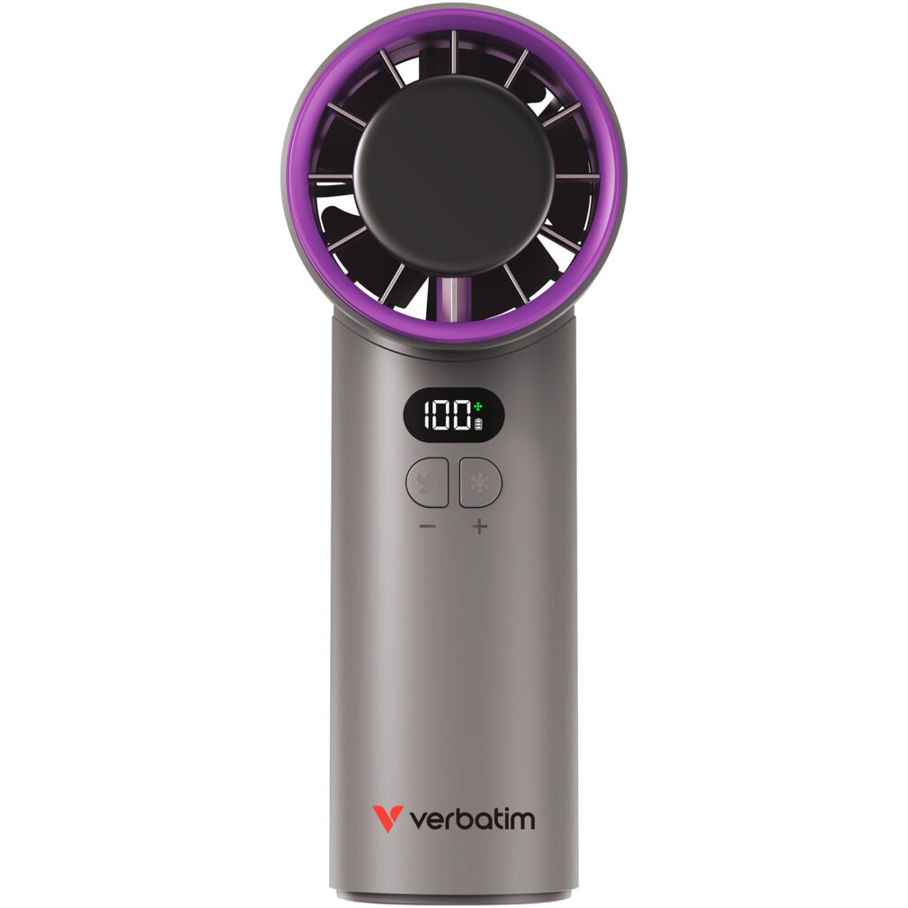 Портативный ручной вентилятор VERBATIM Cool 'n' Go Ice Touch Gray/Purple (32342)