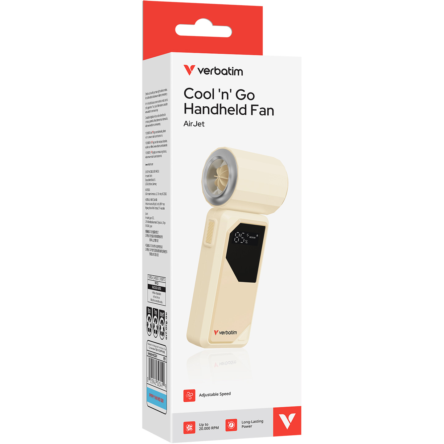 Портативный ручной вентилятор VERBATIM Cool 'n' Go AirJet White/Silver (32341)