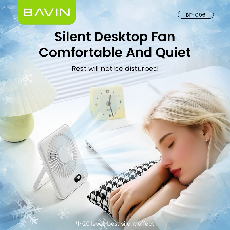 Настольный вентилятор BAVIN Ultra-Thin Portable Mini Desktop Fan Pink