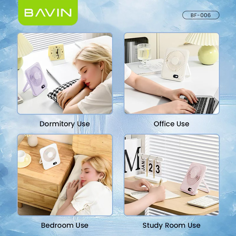 Настольный вентилятор BAVIN Ultra-Thin Portable Mini Desktop Fan White