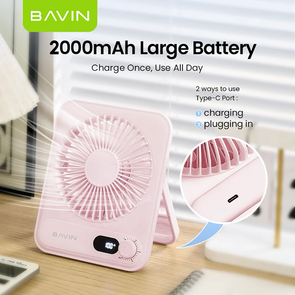 Настольный вентилятор BAVIN Ultra-Thin Portable Mini Desktop Fan Purple