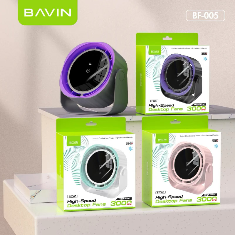 Настольный вентилятор BAVIN High Speed Rechargeable Power Cooling Desktop Fan White