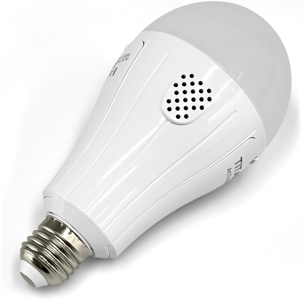 Лампа аккумуляторная LED TITANUM A80 E27 12W 4000K 220V (TL-EMA80-12274)