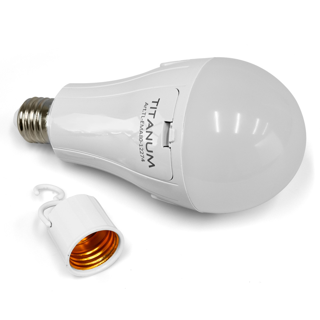Лампа аккумуляторная LED TITANUM A80 E27 12W 4000K 220V (TL-EMA80-12274)
