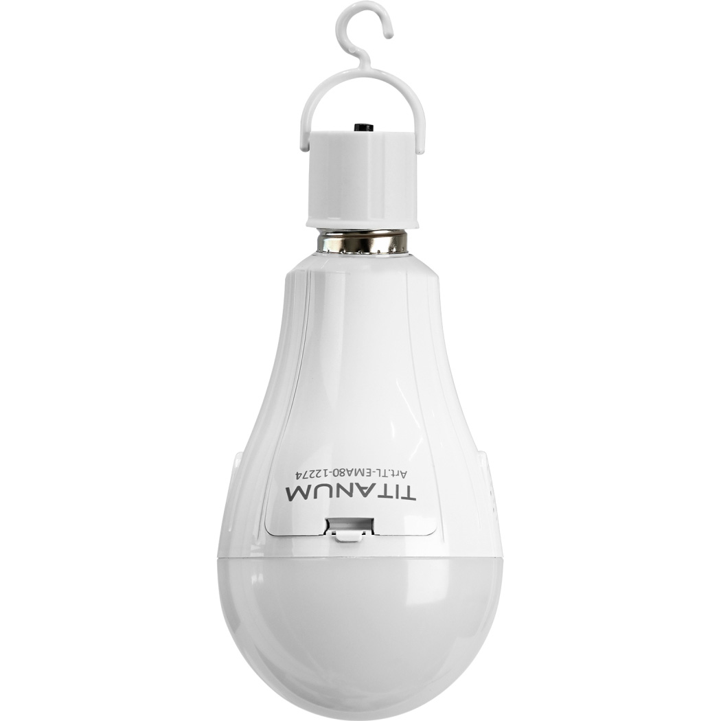 Лампа аккумуляторная LED TITANUM A80 E27 12W 4000K 220V (TL-EMA80-12274)