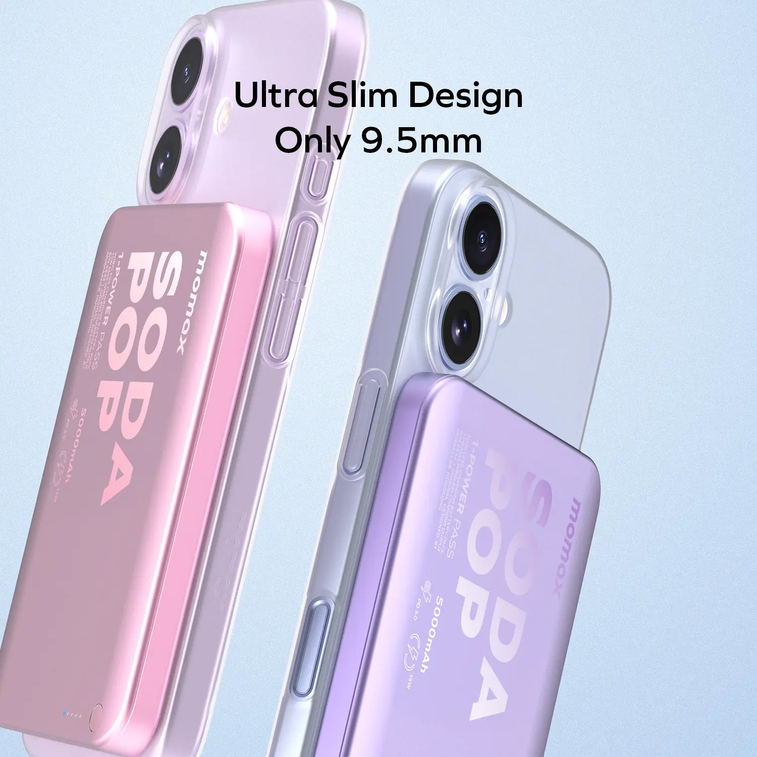 Повербанк с беспроводной зарядкой MOMAX 1-Power Pass Battery Pack 20W 5000mAh Pink (IP165P)