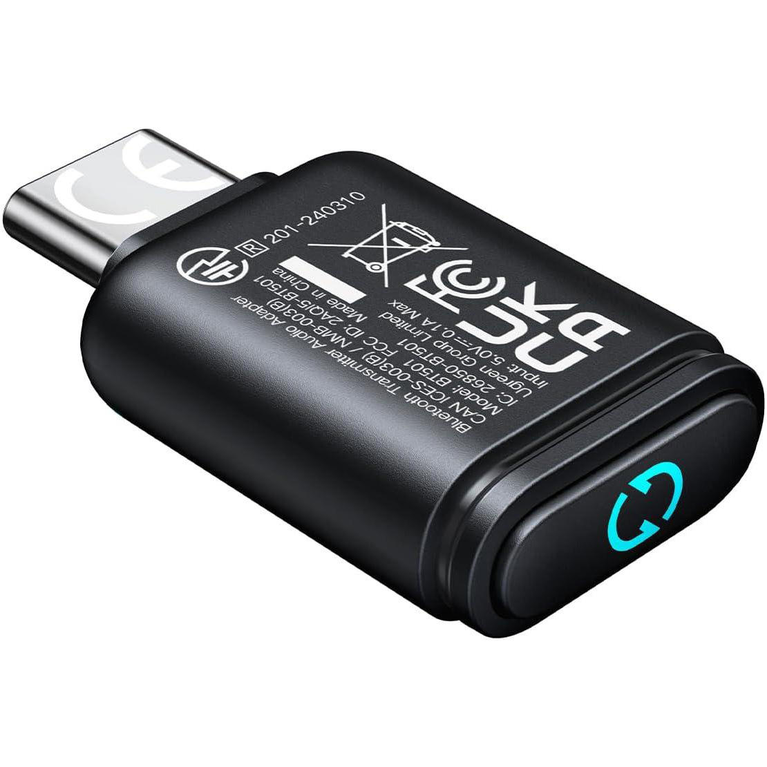 Bluetooth аудио адаптер UGREEN BT501 PC/PS5/Switch aptX Bluetooth 5.3 Transmitter (45008)