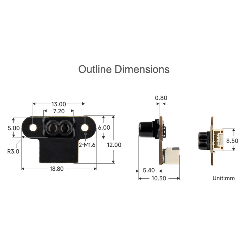 ToF сенсор WAVESHARE ToF Laser Range Sensor Mini (28761)