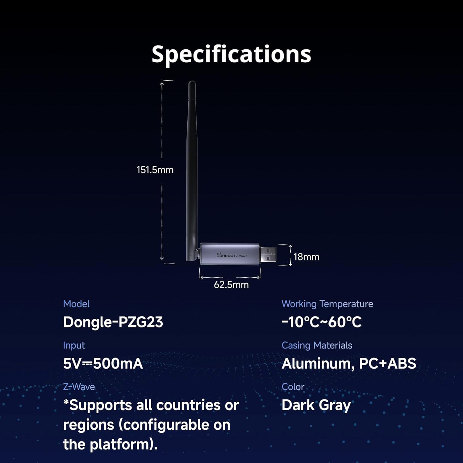 USB-адаптер SONOFF Z-Wave 800 Dongle Plus