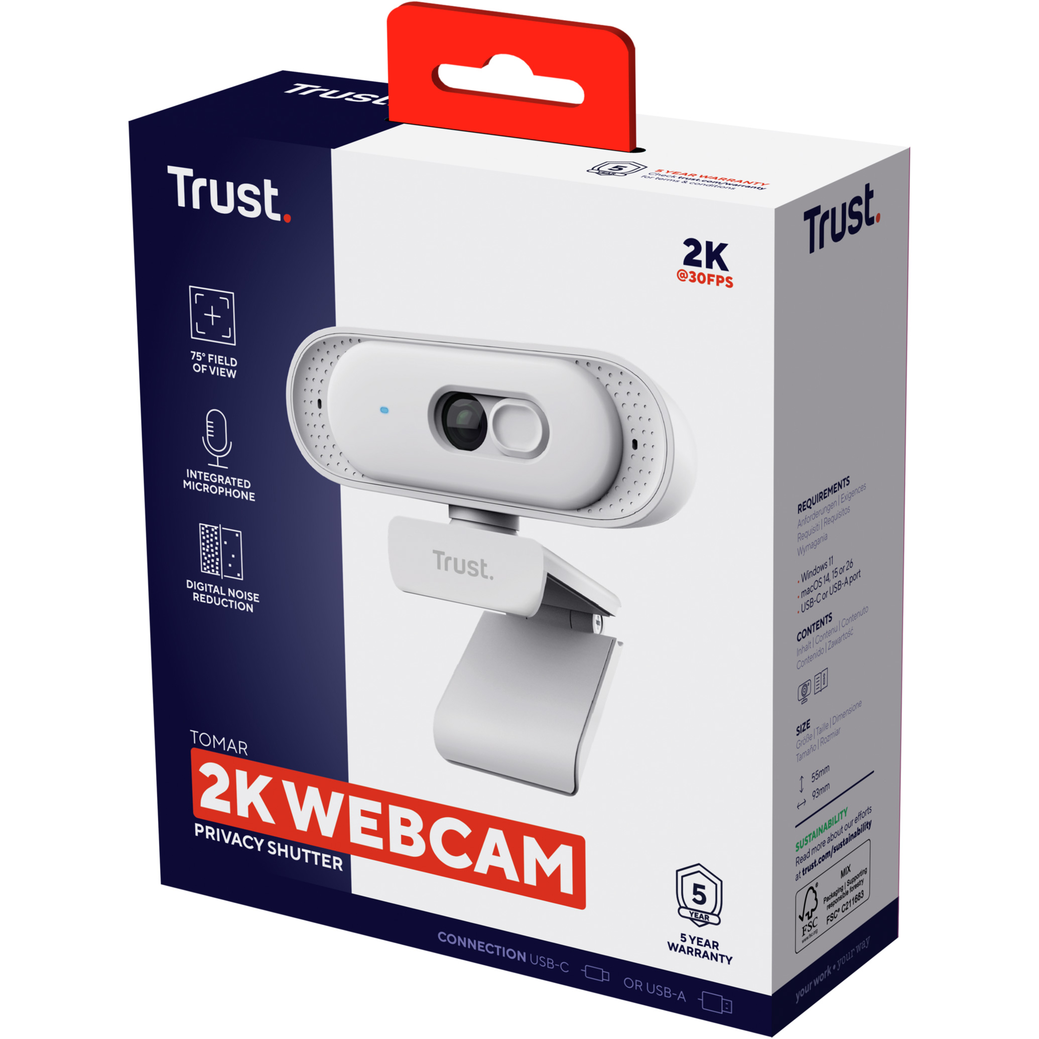 Веб-камера TRUST Tomar 2K QHD White (26180)