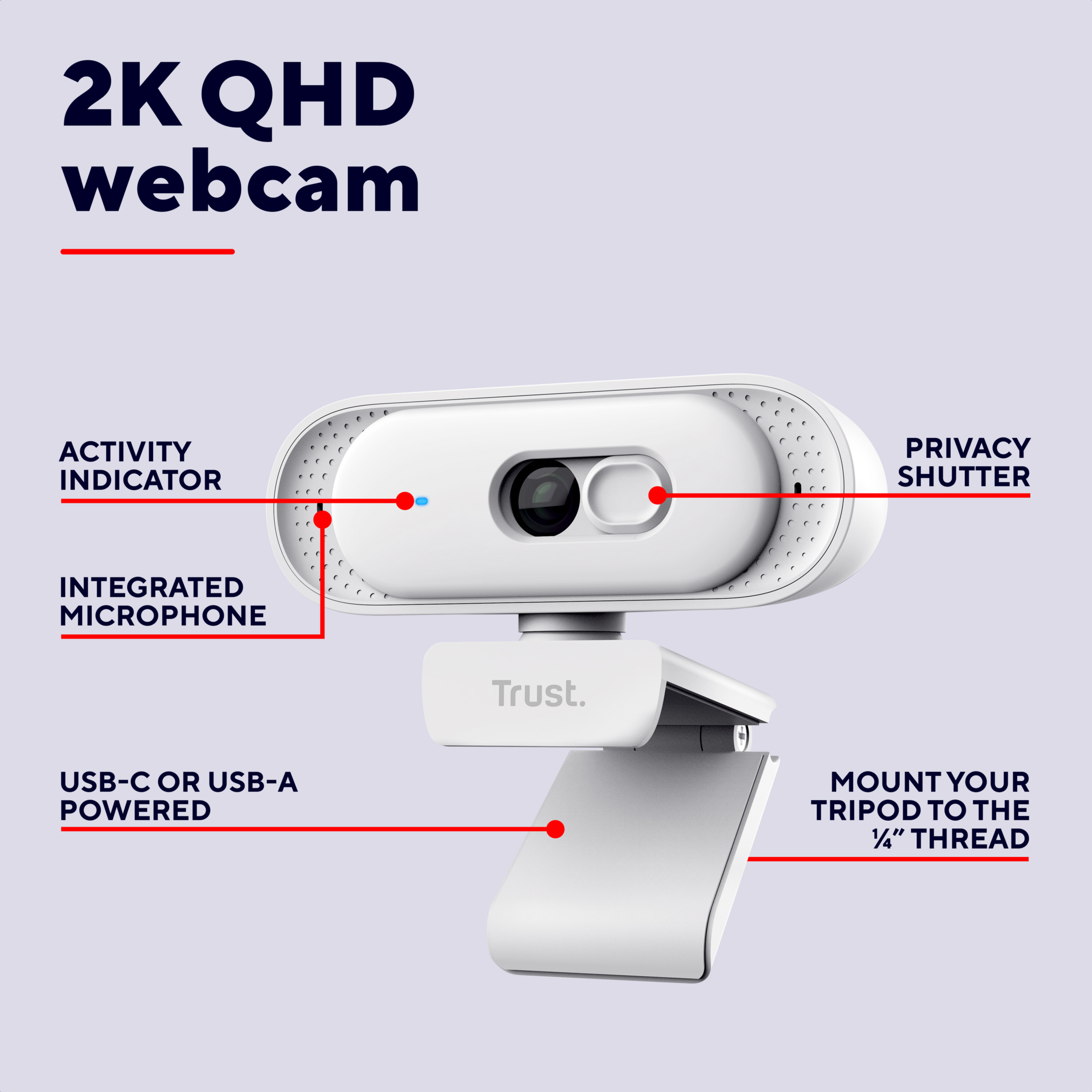 Веб-камера TRUST Tomar 2K QHD White (26180)