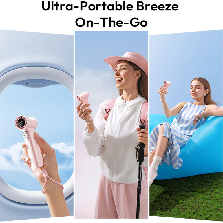 Портативный ручной вентилятор Xiaomi SOTHING Turbo Handheld Fan Engine Slim Apricot White