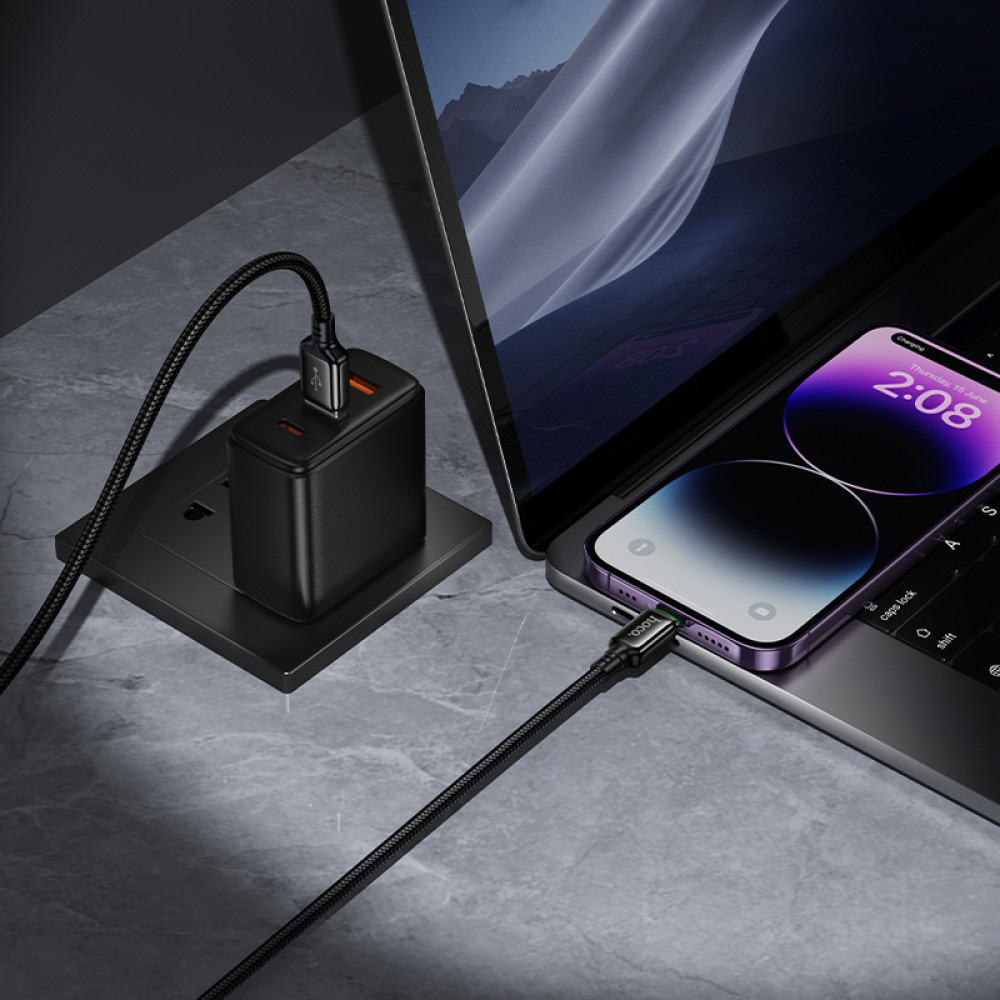 Кабель HOCO X127 Exceed USB-A to Lightning 1м Black