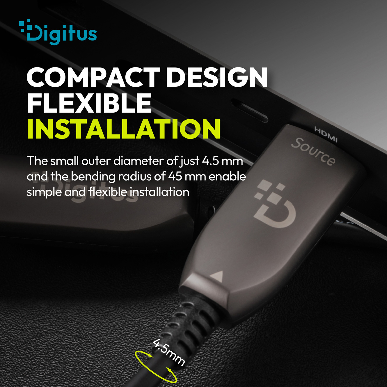 Кабель оптичний (AOC) DIGITUS UHD 8K Hybrid Fiber Optic HDMI v2.1 50м Black (AK-330126-500-S)