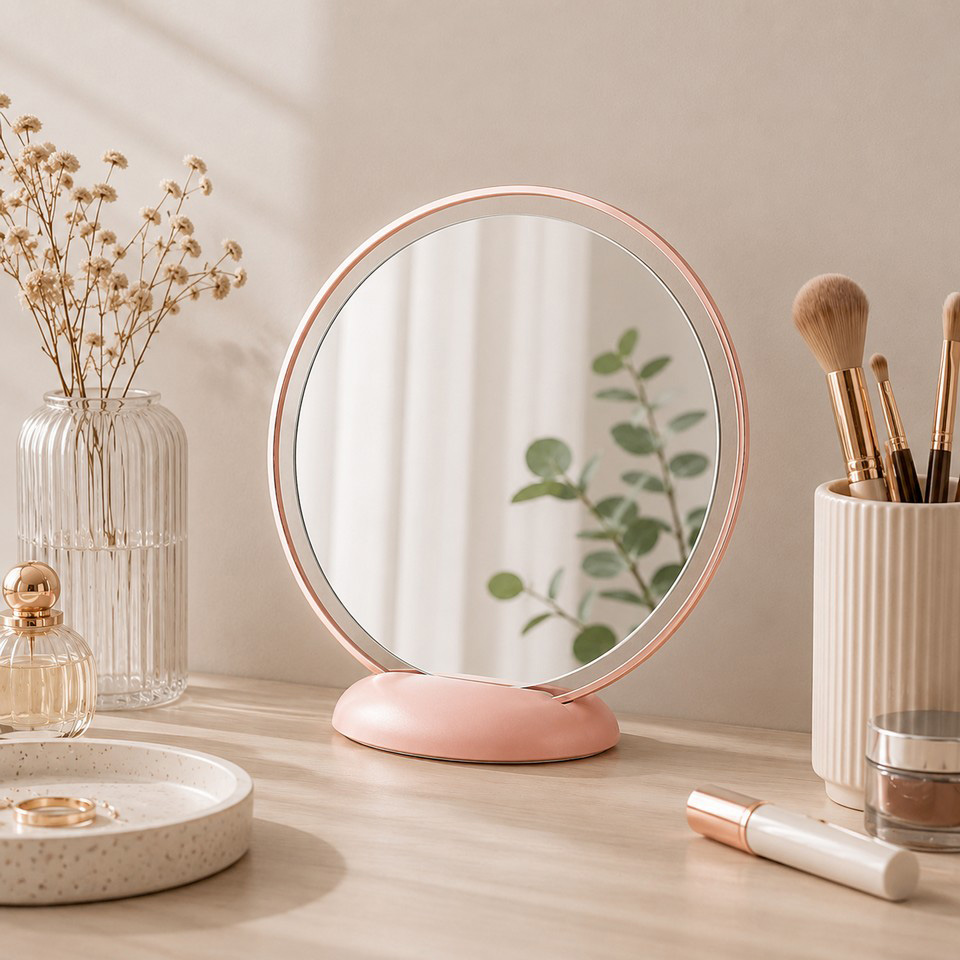 Косметическое зеркало JORDAN&JUDY Large LED Counter Top Dressing Mirror Pink (NV534-PINK)