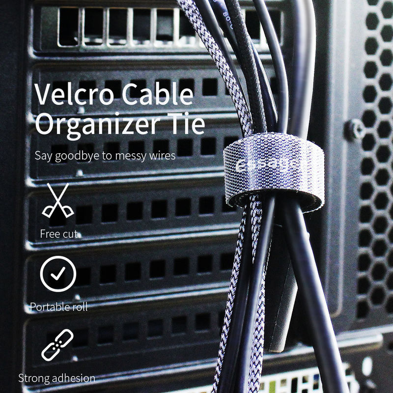 Органайзер для кабелей ESSAGER Velcro Cable Organizer 1m Black