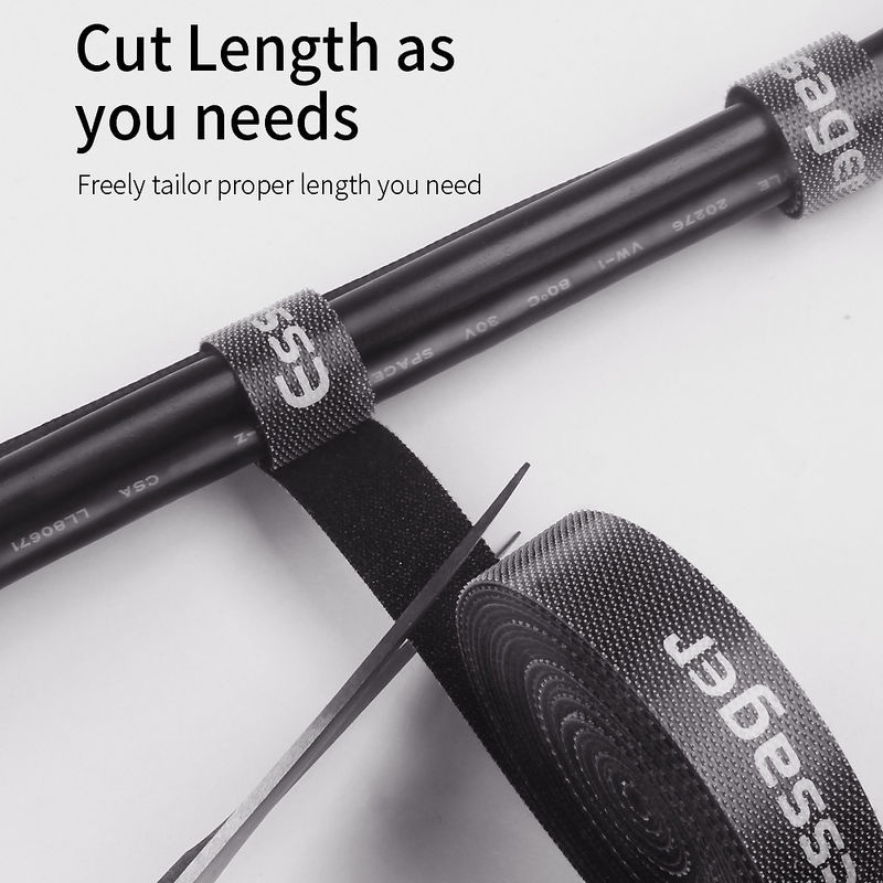 Органайзер для кабелей ESSAGER Velcro Cable Organizer 1m Black