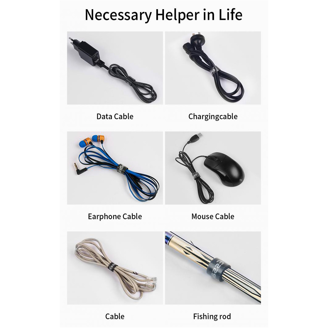Органайзер для кабелей ESSAGER Velcro Cable Organizer 1m Black